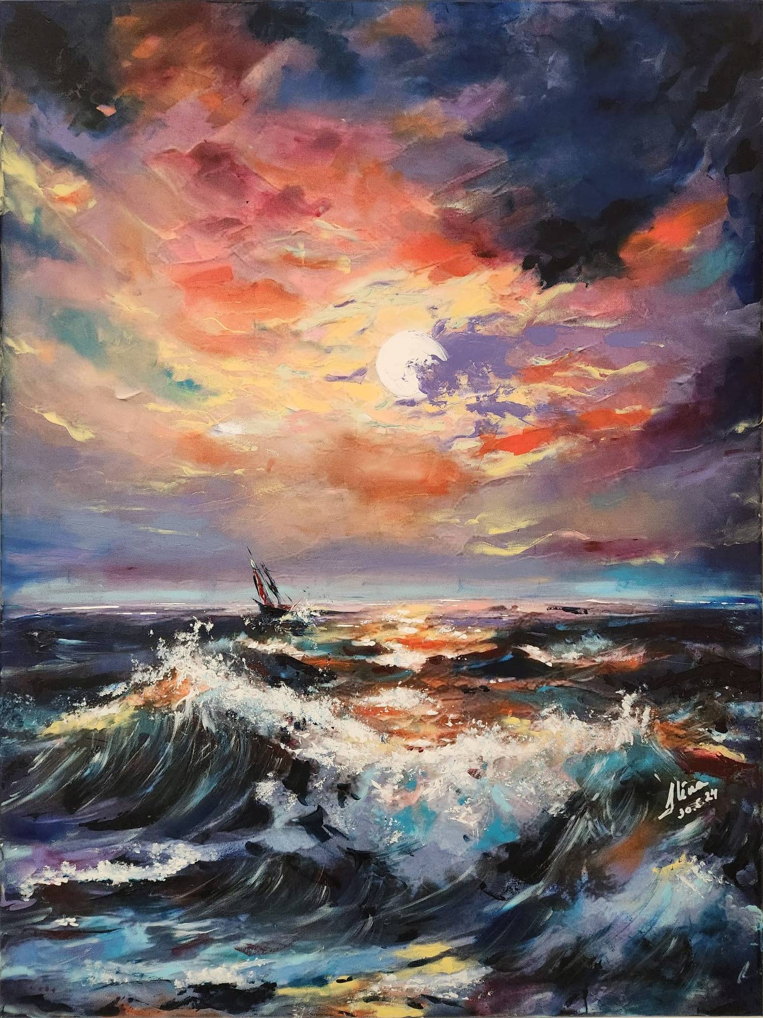 ArteDiAlina.com painting: Facing the Storm